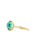 Flora Green Quartz Round Stone Ring