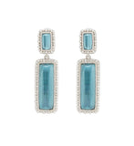 Rapture London Blue Spinel Over Mother Of Pearl Double Drop Earrings