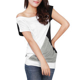 Allegra K Women Boat Neck Short Sleeve Color Block Tee Shirts - shop-demo - 3
