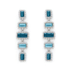 Rapture London Blue Spinel Over Mother Of Pearl Linear Earrings