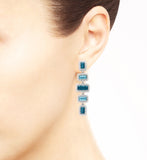 Rapture London Blue Spinel Over Mother Of Pearl Linear Earrings