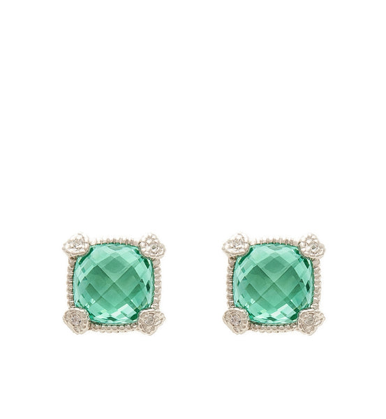 La Petite Cushion Cut Paraiba Spinel Stud Earrings