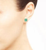 La Petite Cushion Cut Paraiba Spinel Stud Earrings