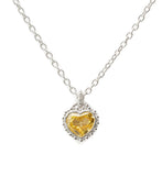 Rapture Canary Crystal Heart Pendant Necklace