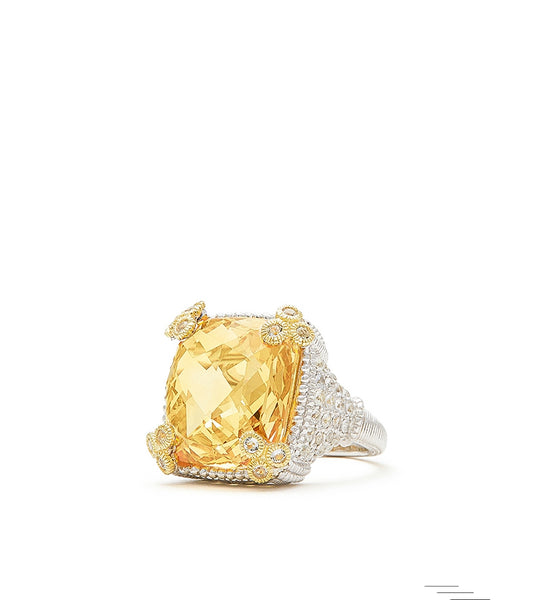 Ambrosia Small Canary Crystal Monaco Ring