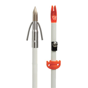 Fiberglass Arrow, Chaos Point, White Shaft w/Nock Adapter & Safety Slide