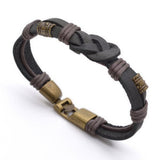 Authentic Tribal Leather Wristband Surf Black Mens Bracelet -  - 2