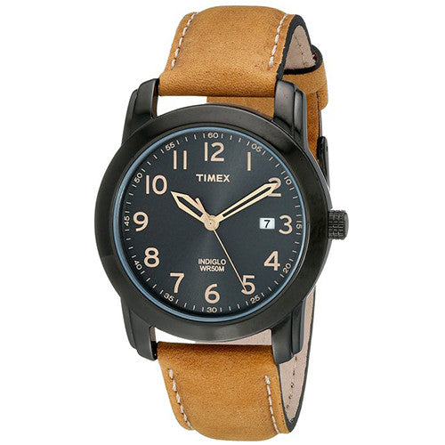 Timex Men s T2P1339J Elevated Classics Watch with Brown Leather Strap