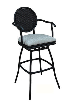 Adelle Outdoor Aluminum Swivel Stool (with arms)